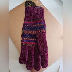 NWT Vintage ARIS Burgundy Icelandic Knit Gloves